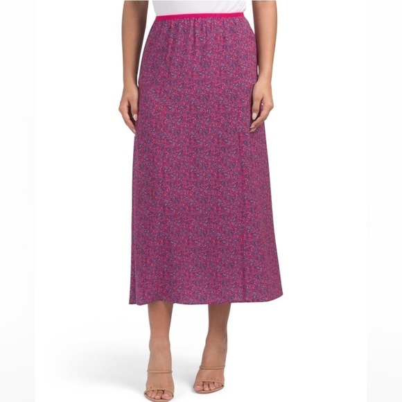 French Connection New Size 0 Verona Ditsy Floral Crepe Printed Midi Skirt - Picture 4 of 9